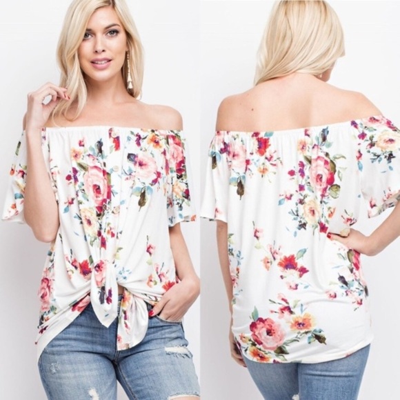 🌿1 LEFT!! Spring Floral Ruffle Sleeve Tunic - Picture 2 of 7